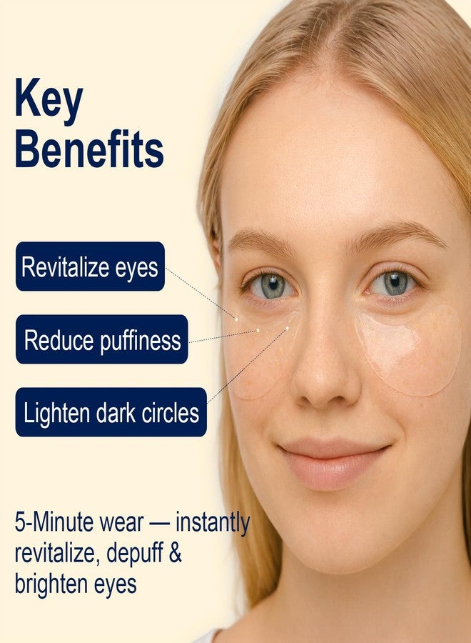 Tintark Lunara Under Eye Patches 28 Pairs, 5-Min Energizing Hydrogel Eye Masks with Caffeine Vitamin C Peptides Niacinamide, Refreshing Tired Eye, Includes Two Bonus Eye Serums, Luxury Spa Gifts for Women - Image 2